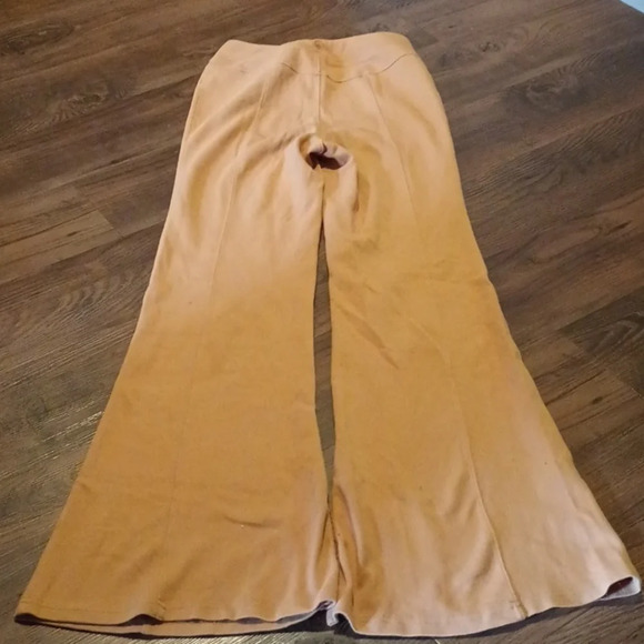 Free People Movement Tan High Waisted Flare Split Leg Pants A42 - Picture 7 of 8